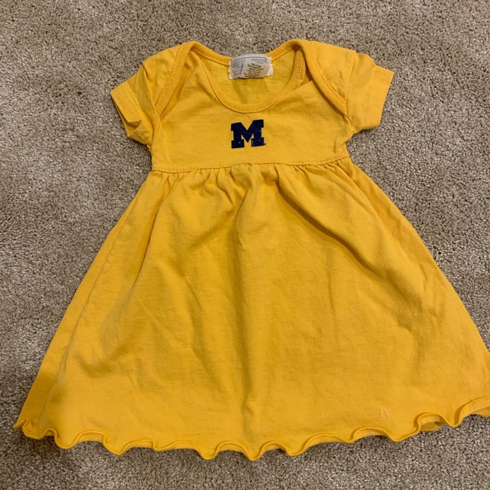 Michigan wolverines yellow dress for infant 6 mos